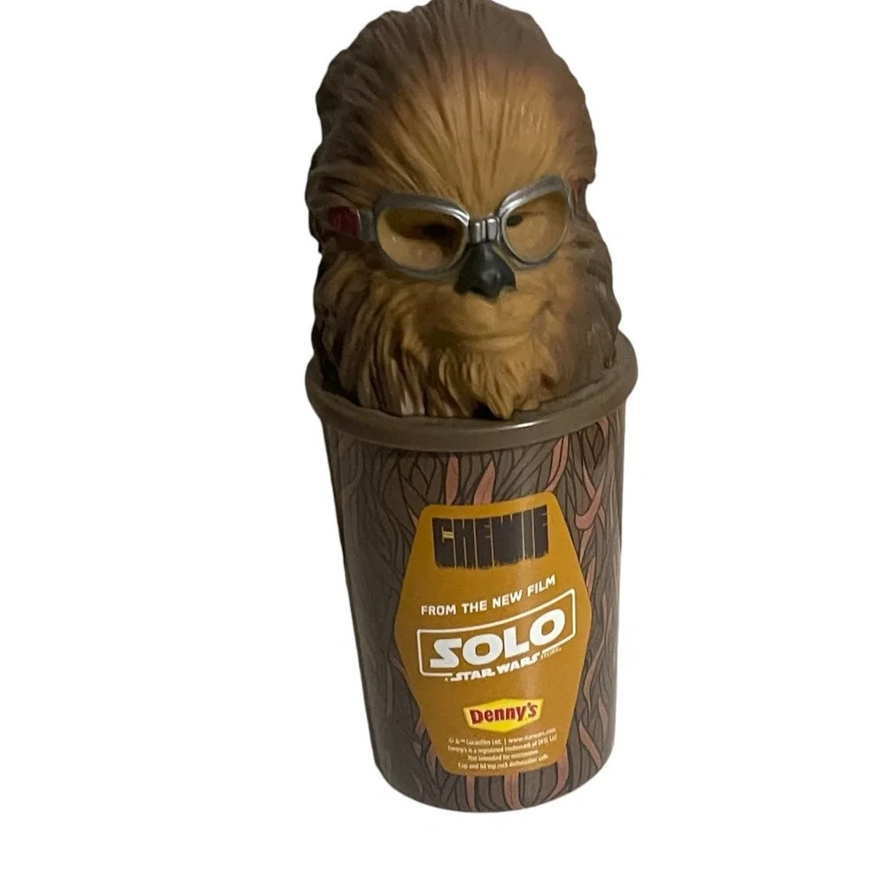 Dennys Chewie Chewbacca Head Cup Straw Solo Star Wars